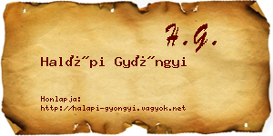 Halápi Gyöngyi névjegykártya